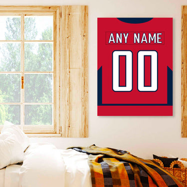Washington Jersey Custom Canvas Print Wall Art for Boy Girl Men Women Hockey Personalized Canvas Art